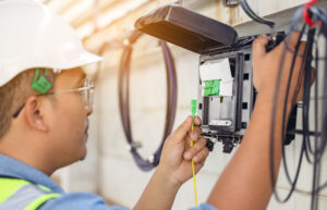 Man installs fiber internet in residential hoa community